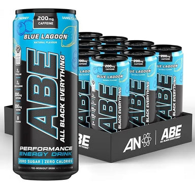 AN ABE Energy Drink + Performance 11.2 Oz 12 Pack Blue Lagoon