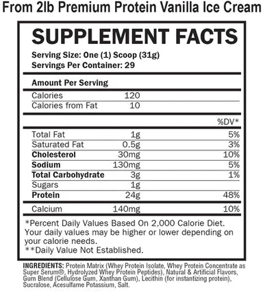 Hi Tech Premium Protein 5 Lbs 72 Servicios Informacion nutricional