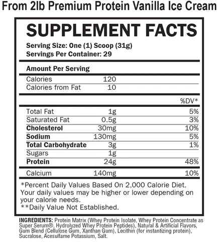 Hi Tech Premium Protein 5 Lbs 72 Servicios Informacion nutricional