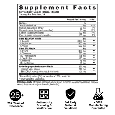 Gat Flexx Eaas + Hidratación 30 Servicios Informacion nutricional