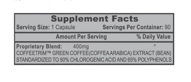 Hi Tech Coffeetrim Green Coffee Extract 90 Tabletas Informacion nutricional