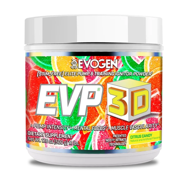 Evogen Evp 3D Stim Free Pre Entreno 40 Servicios citrus candy