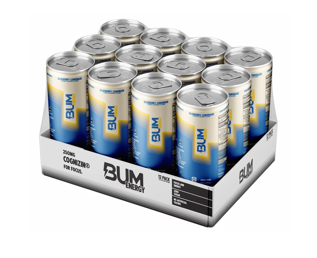 Raw Nutrition Bum Energy Drink 12 Pack Blueberry Lemonade