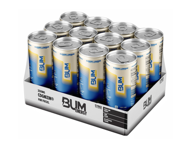 Raw Nutrition Bum Energy Drink 12 Pack Blueberry Lemonade