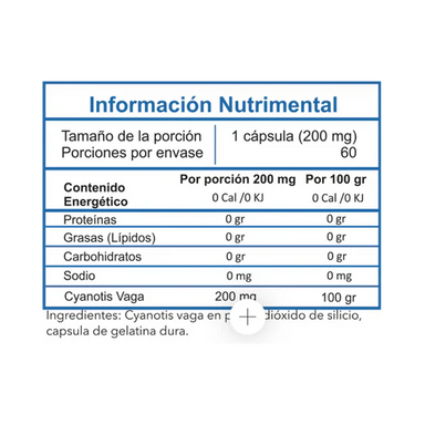 Essentials B-ECDY 200 Mg 60 Capsulas informacio nutricional