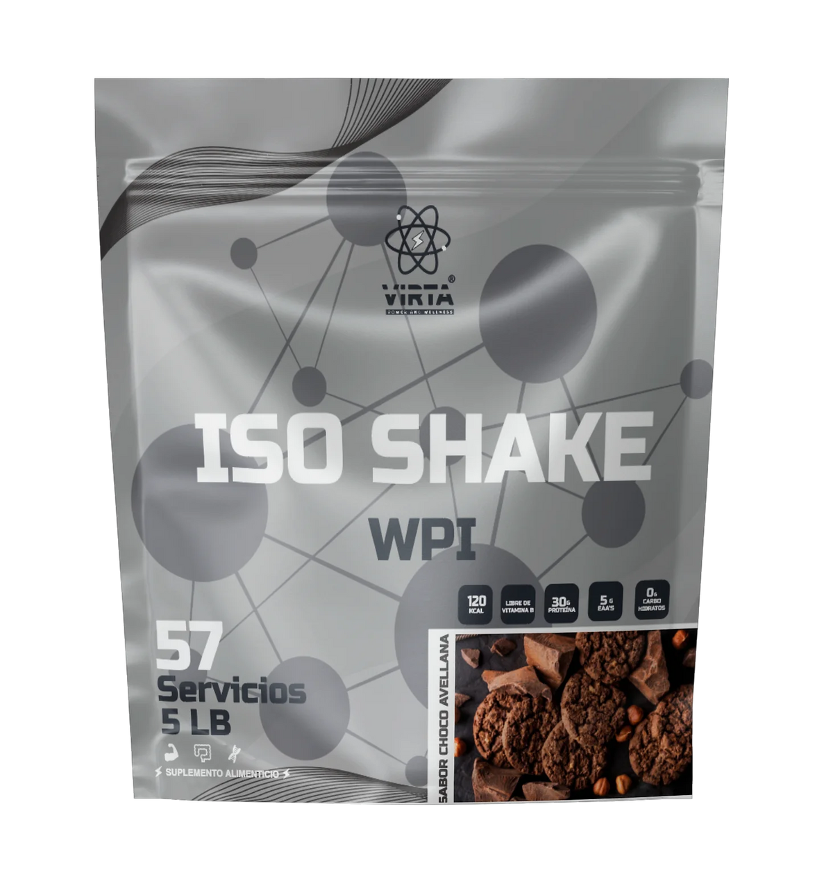 Virta Iso Shake WPI 5lb 57 servicios Choco avellana