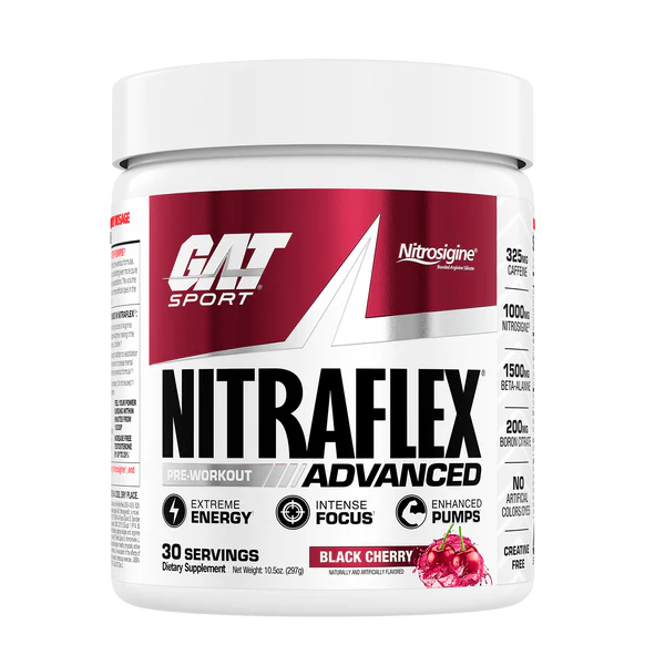 GAT Sport Nitraflex Advance Pre Entreno 30 Servicios black cherry