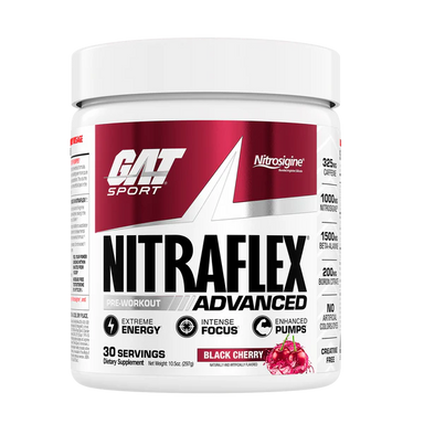 GAT Sport Nitraflex Advance Pre Entreno 30 Servicios black cherry