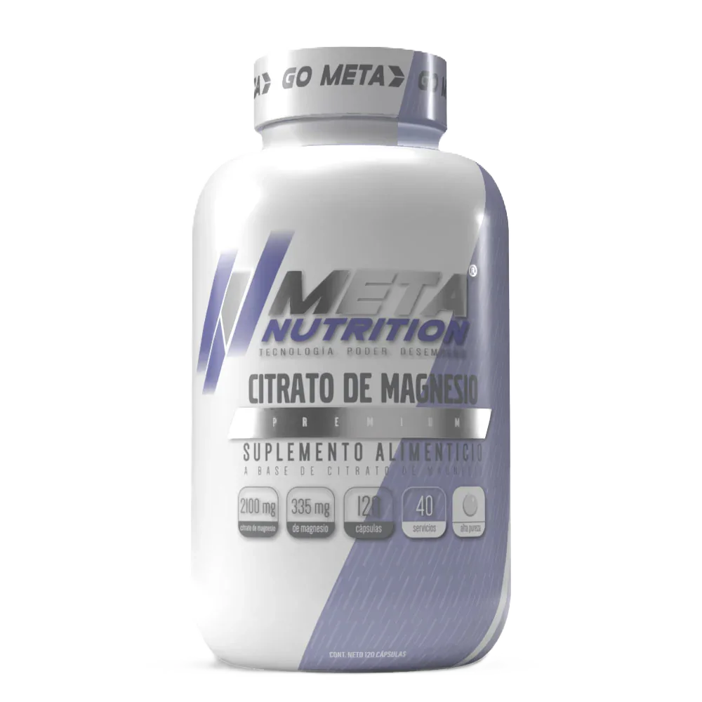 Meta Nutrition Citrato de Magnesio Premium 120 Caps 40 Servicios
