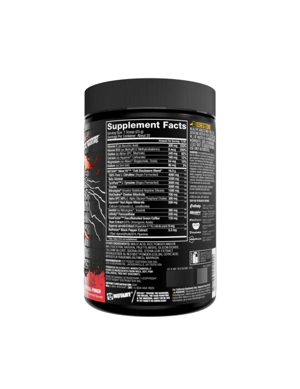 Mutant Mind FK 20 servicios informacion nutricional