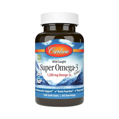 Carlson Labs Super Omega 3 1200 Mg, 100 Softgels Sabor Sin Sabor