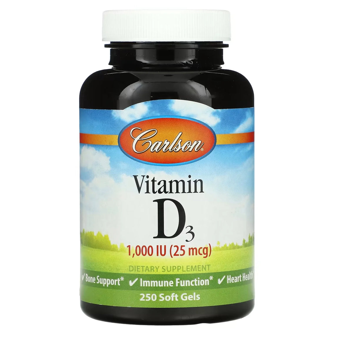 Carlson Labs Vitamina D3 25 mcg (1000 IU) 250 Softgels