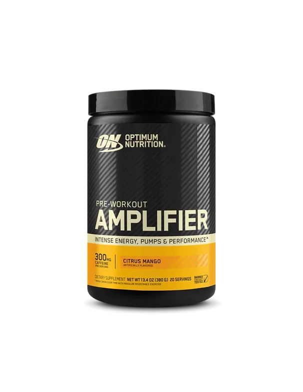 Optimum Nutrition Amplifier Pre Entreno 20 Servicios Citrus mango