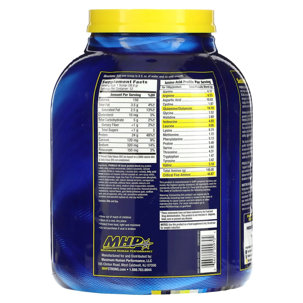 MHP Proteina Probolic Sr 4.2 Lbs informacion nutricional