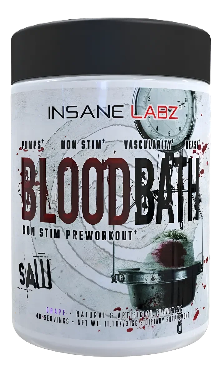 Insane Labz Saw BloodBath Non Stim 40 Servicios Pre Entreno Uva