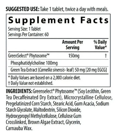 Nutrilite Green Advanced 60 tabletas Informacion nutricional