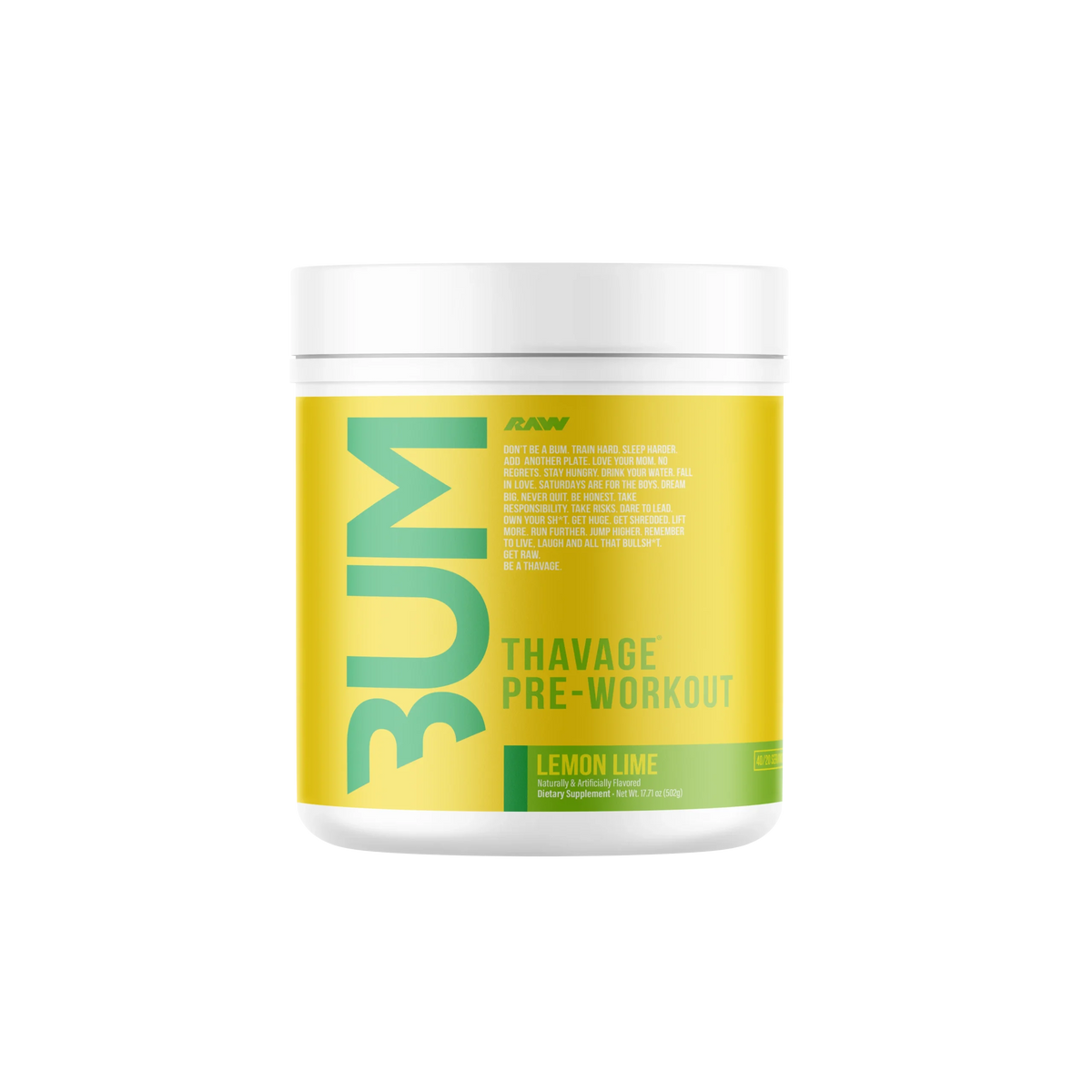 Raw Nutrition Bum Thavage Pre Entreno 40 Servicios lemon lime