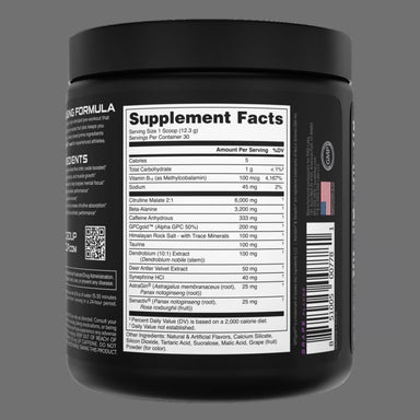 Bucked Up Pre Entreno Woke Af 30 Servicios Informacion nutricional