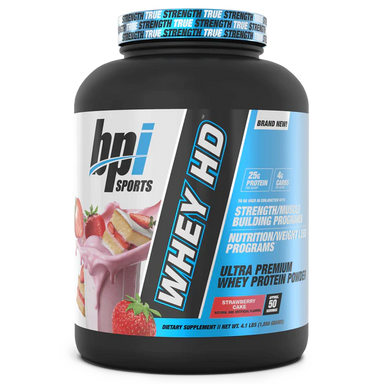 BPI Sports Proteina Whey HD 4.5 Lbs 50 Servicios strawberry cake
