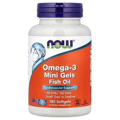 Now Foods Omega 3 Mini Gels 180 Softgels