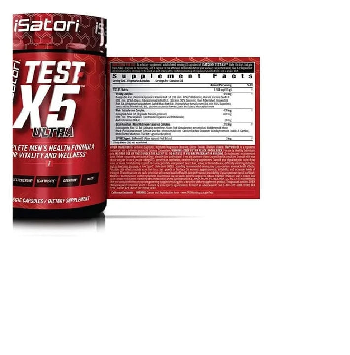 Isatori Test x5 60ct informacion nutricional