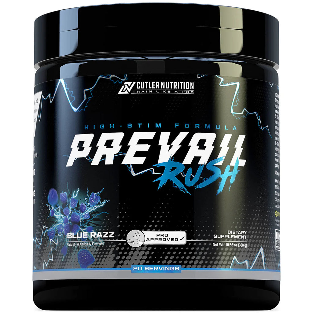 Jay Cutler Prevail Rush Pre Entreno 308g 20 servicios Blue razz Portada