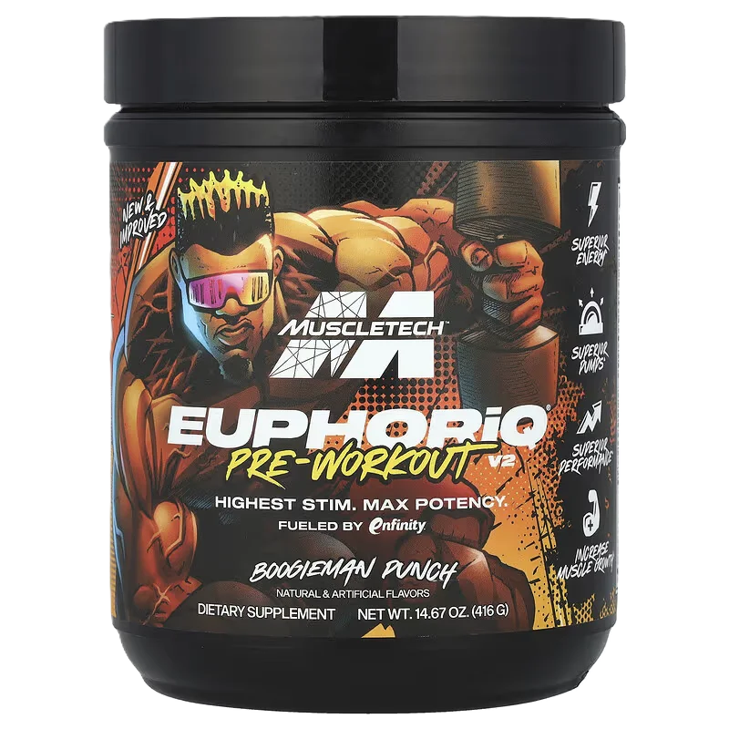 Muscletech Euphoriq Pre Entreno 20 Serv Boogieman Punch