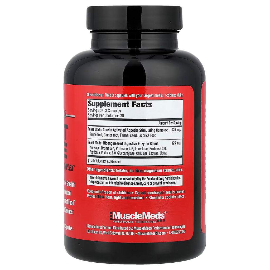 Musclemeds Vitaminas Feast Mode 90 Capsulas informacion nuricional 2