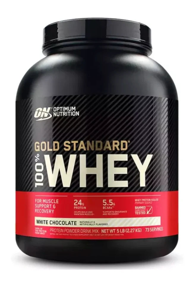 Optimum Nutrition Proteina Gold Standard 100% Whey 5 libras Chocolate Blanco