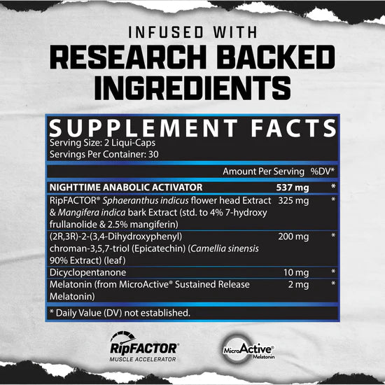 Nutrex Anabol Nighttime 60 Capsulas INFORMACION NUTRICIONAL