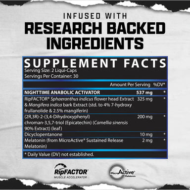 Nutrex Anabol Nighttime 60 Capsulas INFORMACION NUTRICIONAL