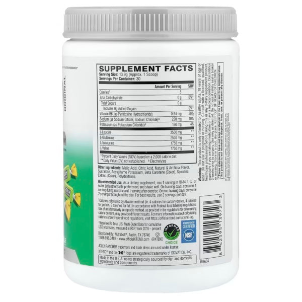 Ghost Energy Drink 12 Pack Seven Up Lemon Lime Xtend Elite Recovery Jolly Rancher Green Apple 30 Servicios Informacion nutricional