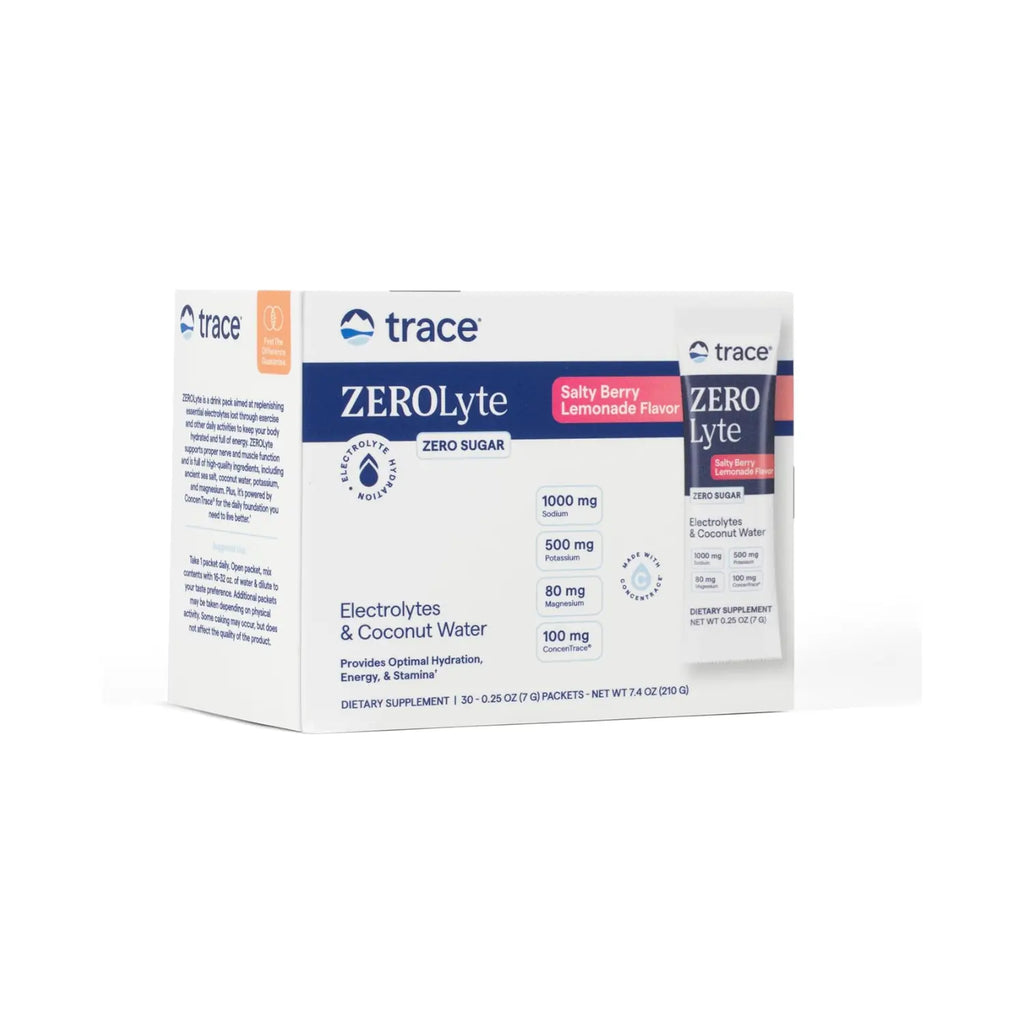 Trace Minerals ZeroLyte Bebida en Polvo de Electrolitos sabor Limonada de Bayas