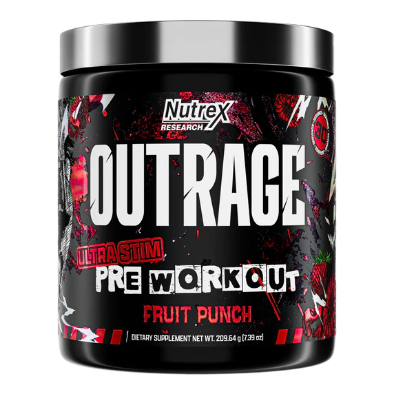 Nutrex Outrage Pre Workout 30 Serv Fruit Punch Portada