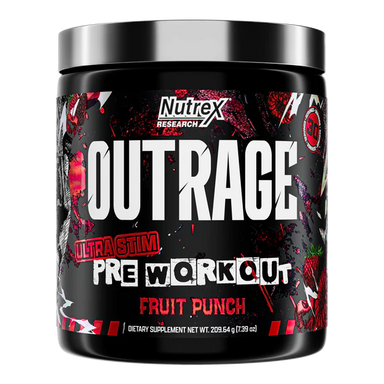 Nutrex Outrage Pre Workout 30 Serv Fruit Punch Portada
