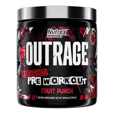 Nutrex Outrage Pre Workout 30 Serv Fruit Punch Portada