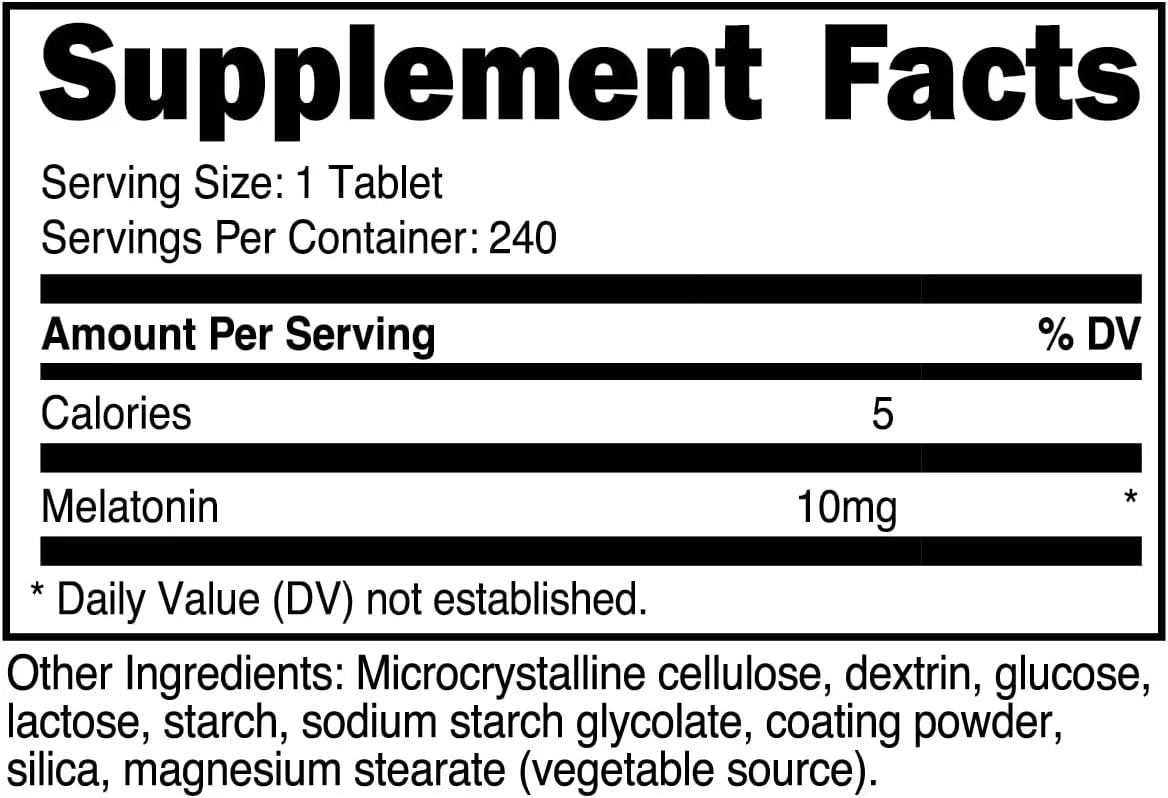 NUTRICOST MELATONINA 240 CÁPSULAS informacion nutricional
