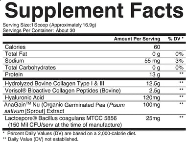 Nutrifitt epic collagen 30 servicios Informacion Nutricional
