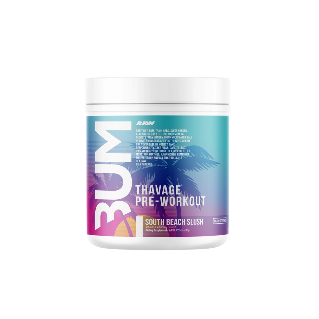 Raw Nutrition Bum Thavage Pre Entreno 40 Servicios south beach slush
