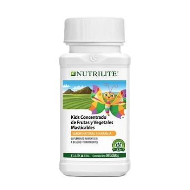 Nutrilite Kids Concentrado Frutas y Vegetales 60 Tabletas Masticables Sabor Naranja