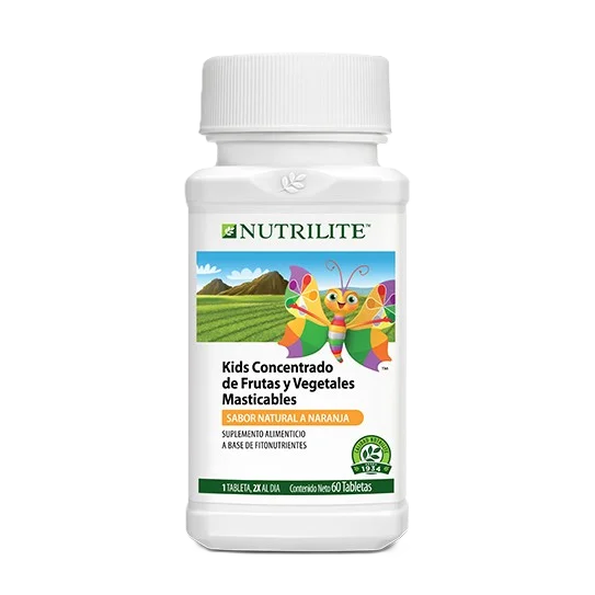 Nutrilite Kids Concentrado Frutas y Vegetales 60 Tabletas Masticables Sabor Naranja