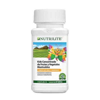 Nutrilite Kids Concentrado Frutas y Vegetales 60 Tabletas Masticables Sabor Naranja