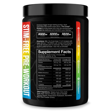 JNX Sports The Curse Pump Stim Free Pre Entreno 40 Servicios Informacion nutricional