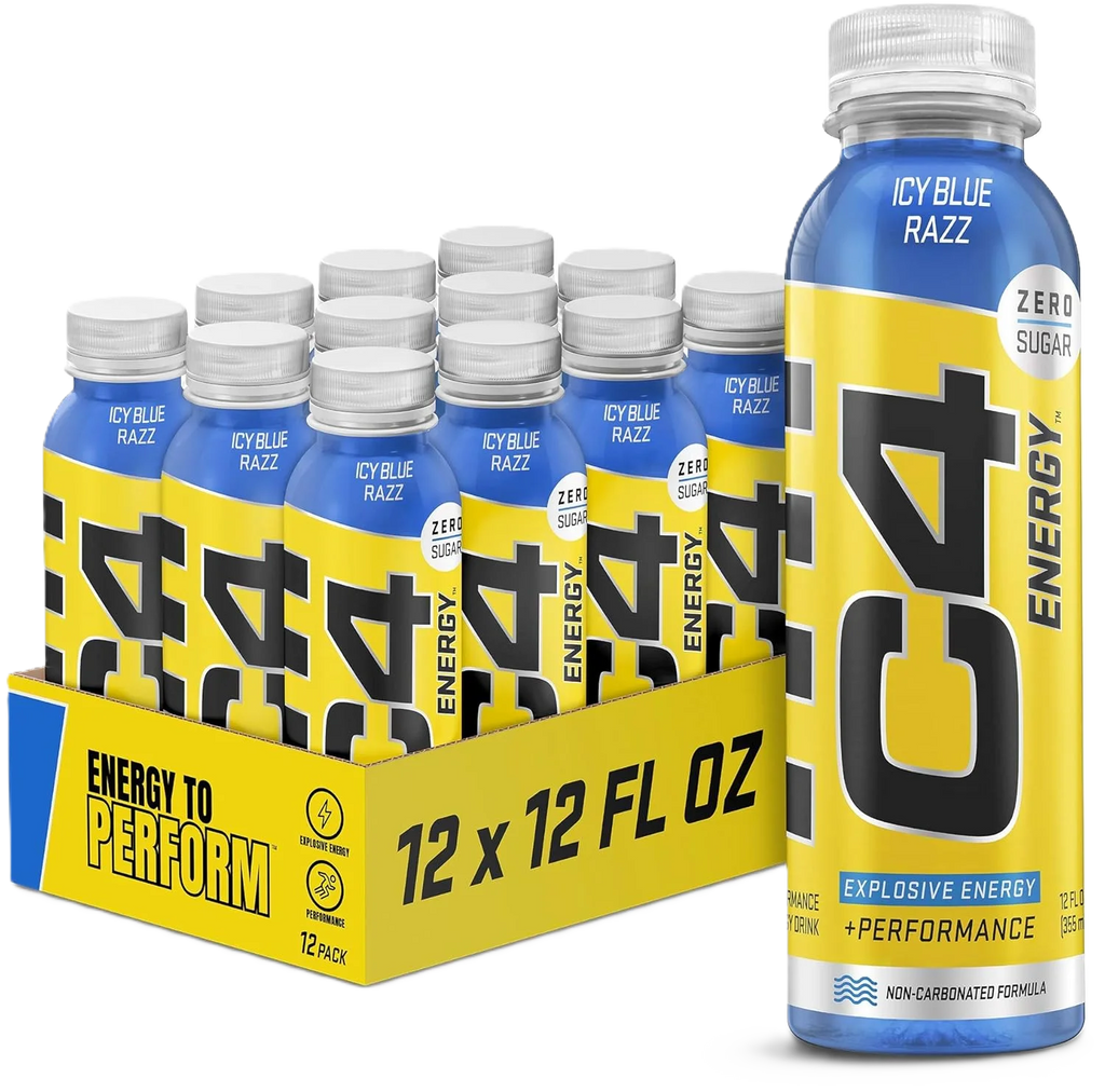 Cellucor C4 Energy Drink + Performance Non Carbonated 12 pack Icy Blue Razz Portada