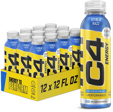 Cellucor C4 Energy Drink + Performance Non Carbonated 12 pack Icy Blue Razz Portada