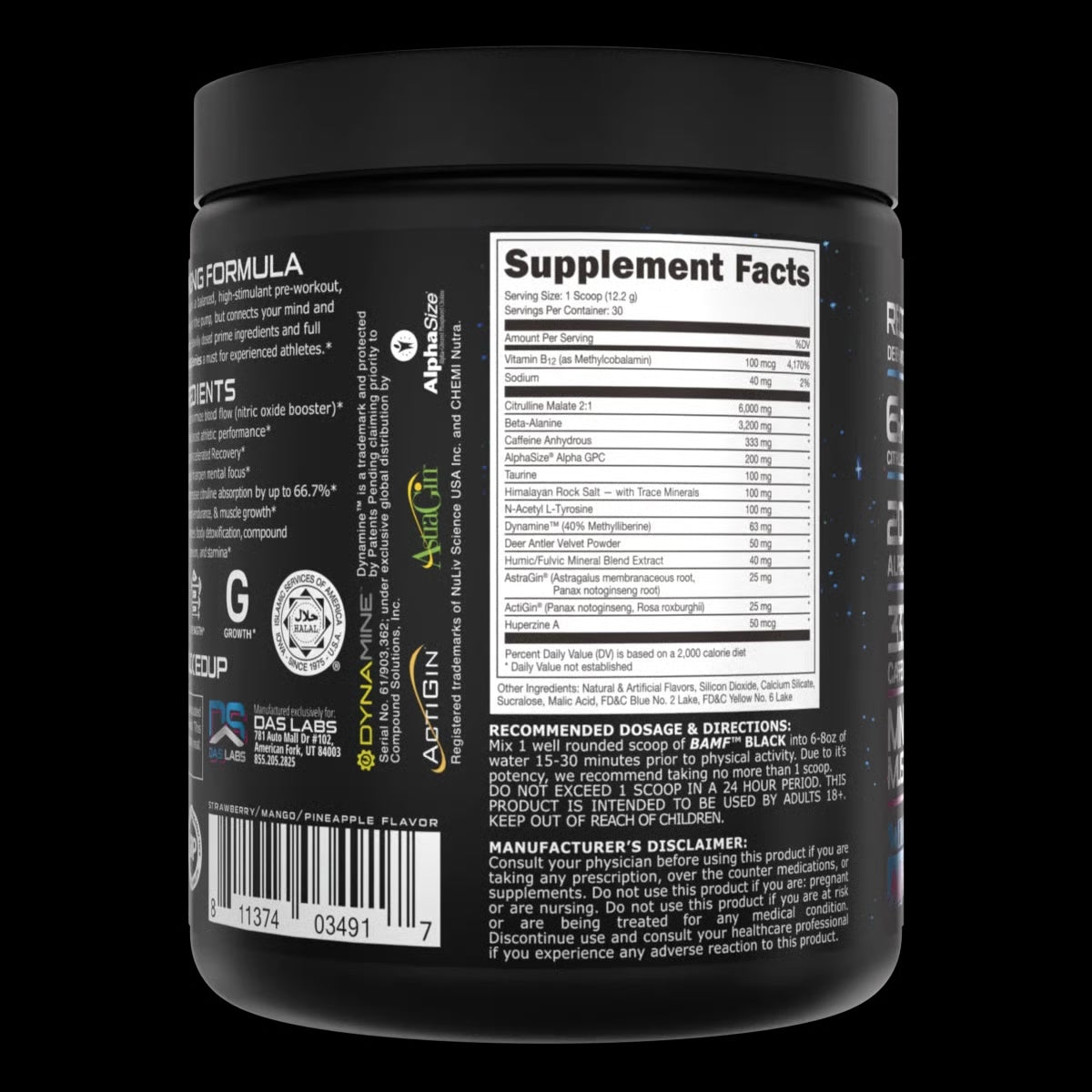 Ryse Loaded Pre Entreno Bazooka Classic Grape 30 Servicios Bucked Up Bamf Black Pre Entreno 30 Servicios informacion nutricional 2