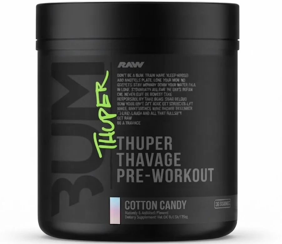 Raw Nutrition Bum Thuper Thavage Pre Entreno 20 Servicios Cotton Candy