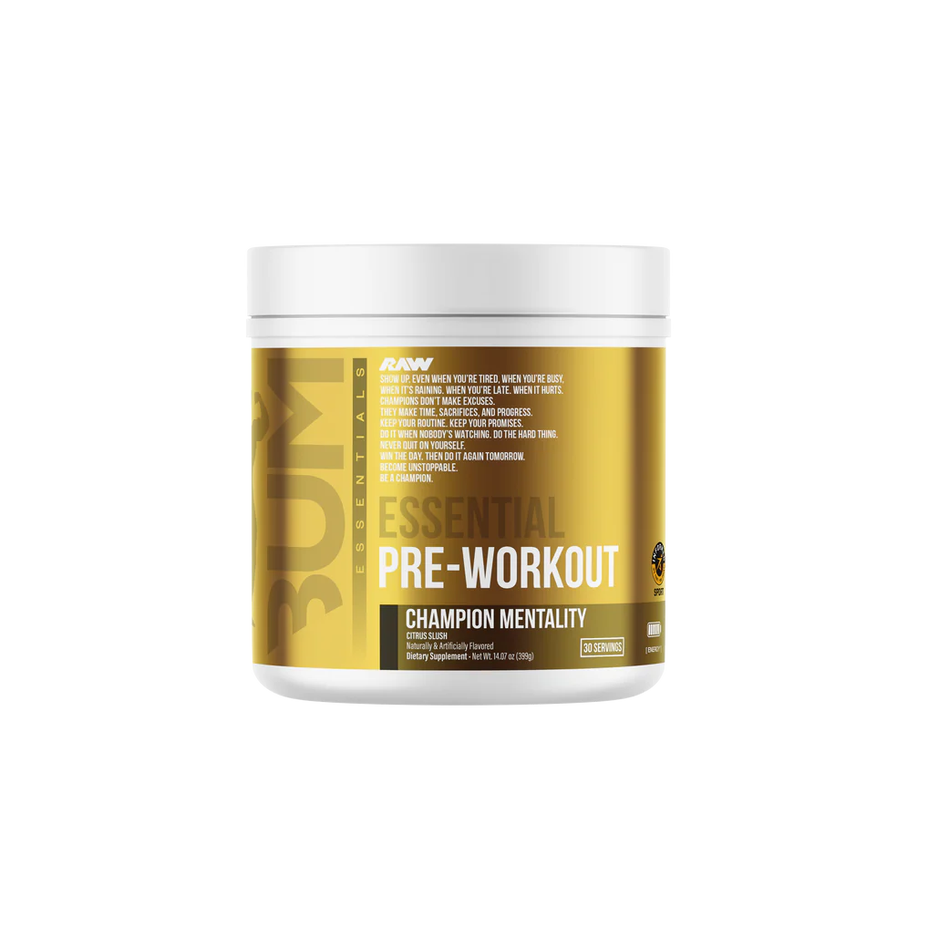 Raw Nutrition Bum Essentials Pre Entreno 30 Servicios Champion mentality