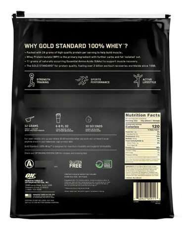 Optimum Nutrition Proteina Gold Standard 100% Whey 5.64 Lbs Sabor Extreme Milk Chocolate Portada 2