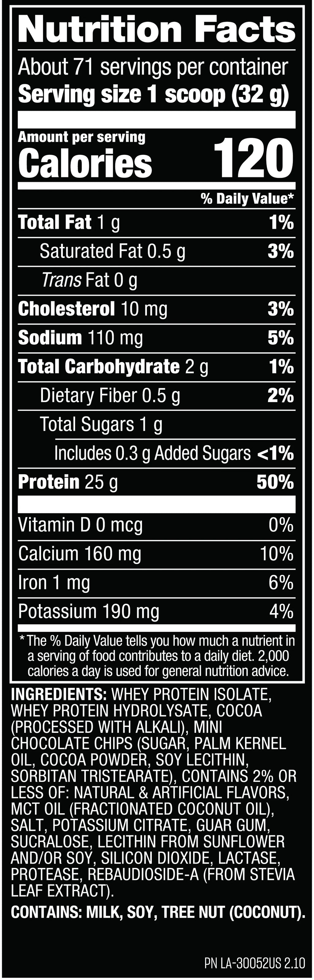Mutant Proteina Iso Hardcore 5 libras 71 servicios Informacion Nutricional